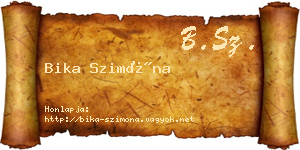 Bika Szimóna névjegykártya